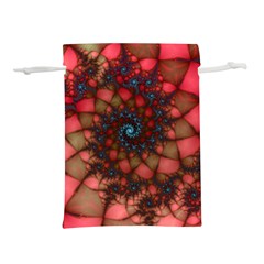 Fractals Abstract Art Red Spiral Lightweight Drawstring Pouch (s) by Ravend