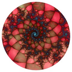 Fractals Abstract Art Red Spiral Round Trivet by Ravend