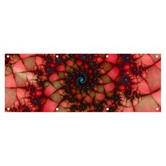 Fractals Abstract Art Red Spiral Banner And Sign 8  X 3  by Ravend