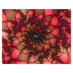 Fractals Abstract Art Red Spiral Flano Blanket (medium) by Ravend