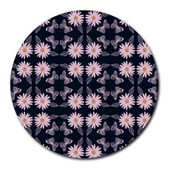 Flowers Daisies Spring Summer Round Mousepad by Ravend