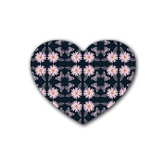 Flowers Daisies Spring Summer Rubber Heart Coaster (4 Pack) by Ravend