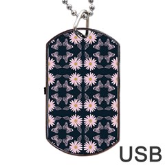 Flowers Daisies Spring Summer Dog Tag Usb Flash (one Side) by Ravend