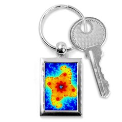 Fractal Starfish Mandelbrot Blue Key Chain (rectangle) by Ravend