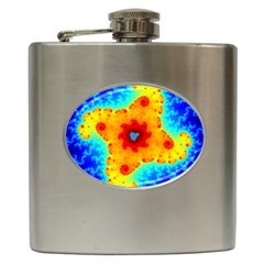 Fractal Starfish Mandelbrot Blue Hip Flask (6 Oz) by Ravend