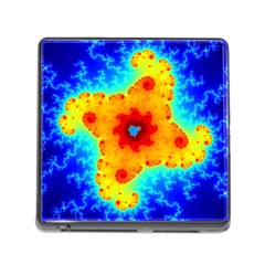 Fractal Starfish Mandelbrot Blue Memory Card Reader (square 5 Slot) by Ravend