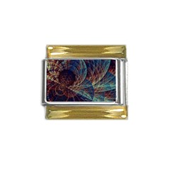 Fractal Abstract Art Gold Trim Italian Charm (9mm)