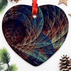 Fractal Abstract Art Heart Ornament (two Sides)