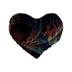 Fractal Abstract Art Standard 16  Premium Flano Heart Shape Cushions