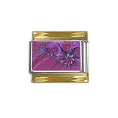 Fractal Math Abstract Abstract Art Gold Trim Italian Charm (9mm)