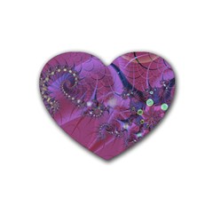 Fractal Math Abstract Abstract Art Rubber Coaster (heart) by Ravend