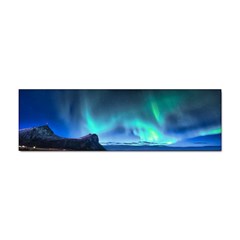 Green Aurora Lights-over Rocky Shore During Night Time Sticker (bumper) by danenraven