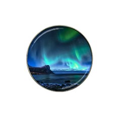 Green Aurora Lights-over Rocky Shore During Night Time Hat Clip Ball Marker (10 Pack) by danenraven