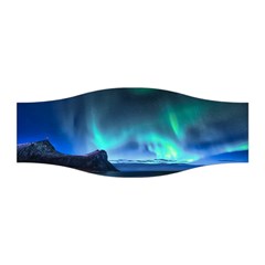 Green Aurora Lights-over Rocky Shore During Night Time Stretchable Headband by danenraven