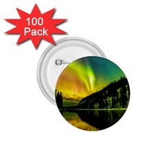 Scenic View Of Aurora Borealis Stretching Over A Lake At Night 1 75  Buttons (100 Pack)  by danenraven