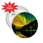 Scenic View Of Aurora Borealis Stretching Over A Lake At Night 2.25  Buttons (10 pack)  Front