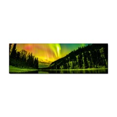 Scenic View Of Aurora Borealis Stretching Over A Lake At Night Sticker (bumper) by danenraven