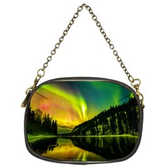 Scenic View Of Aurora Borealis Stretching Over A Lake At Night Chain Purse (one Side) by danenraven