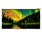 Scenic View Of Aurora Borealis Stretching Over A Lake At Night Pencil Case Back