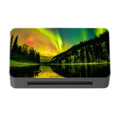 Scenic View Of Aurora Borealis Stretching Over A Lake At Night Memory Card Reader With Cf by danenraven