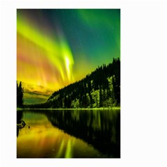 Scenic View Of Aurora Borealis Stretching Over A Lake At Night Small Garden Flag (two Sides) by danenraven