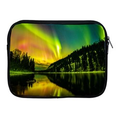 Scenic View Of Aurora Borealis Stretching Over A Lake At Night Apple Ipad 2/3/4 Zipper Cases by danenraven