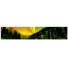 Scenic View Of Aurora Borealis Stretching Over A Lake At Night Large Flano Scarf 