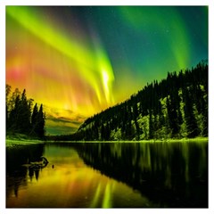 Scenic View Of Aurora Borealis Stretching Over A Lake At Night Lightweight Scarf  by danenraven