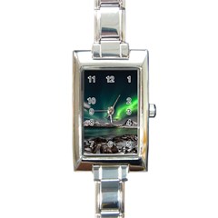 Aurora Borealis Photo Rectangle Italian Charm Watch by danenraven