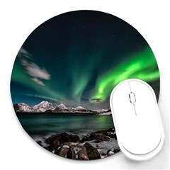 Aurora Borealis Photo Round Mousepad by danenraven