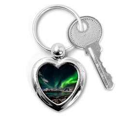 Aurora Borealis Photo Key Chain (heart) by danenraven