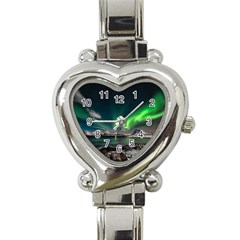 Aurora Borealis Photo Heart Italian Charm Watch by danenraven