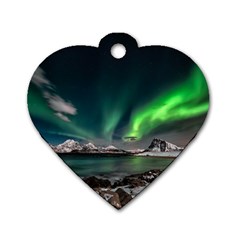 Aurora Borealis Photo Dog Tag Heart (two Sides) by danenraven