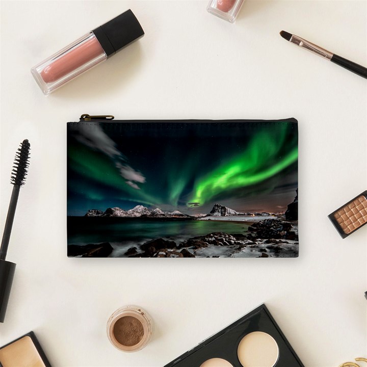 Aurora Borealis Photo Cosmetic Bag (Small)