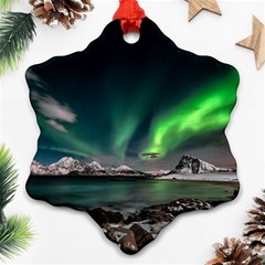 Aurora Borealis Photo Snowflake Ornament (two Sides)