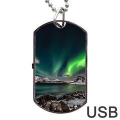 Aurora Borealis Photo Dog Tag Usb Flash (two Sides) by danenraven