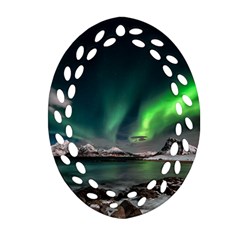 Aurora Borealis Photo Oval Filigree Ornament (two Sides) by danenraven