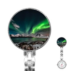 Aurora Borealis Photo Stainless Steel Nurses Watch by danenraven