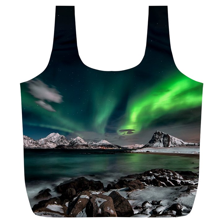 Aurora Borealis Photo Full Print Recycle Bag (XL)