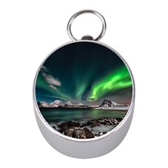 Aurora Borealis Photo Mini Silver Compasses by danenraven