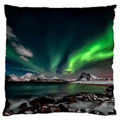 Aurora Borealis Photo Large Flano Cushion Case (one Side) by danenraven