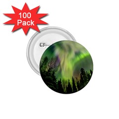 Aurora Borealis In Sky Over Forest 1 75  Buttons (100 Pack)  by danenraven