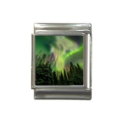 Aurora Borealis In Sky Over Forest Italian Charm (13mm) by danenraven