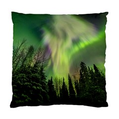 Aurora Borealis In Sky Over Forest Standard Cushion Case (two Sides) by danenraven