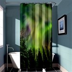 Aurora Borealis In Sky Over Forest Shower Curtain 36  x 72  (Stall)  Curtain(36 X72 ) - 33.26 x66.24  Curtain(36 X72 )