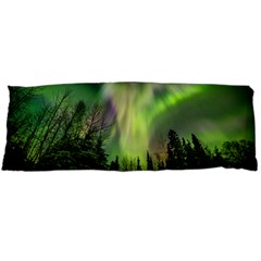 Aurora Borealis In Sky Over Forest Body Pillow Case (dakimakura) by danenraven