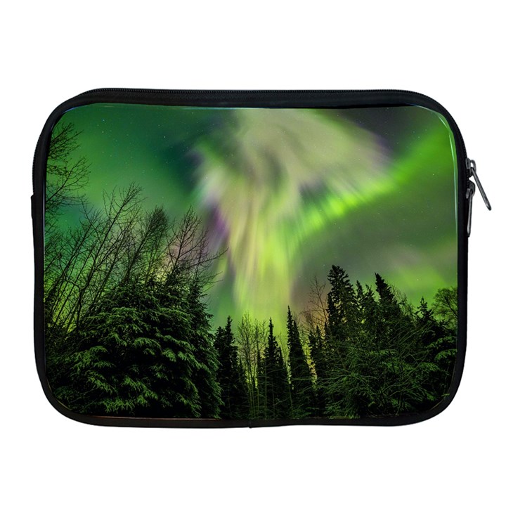 Aurora Borealis In Sky Over Forest Apple iPad 2/3/4 Zipper Cases