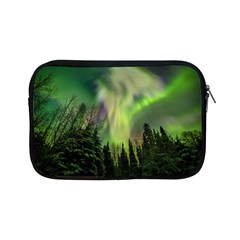 Aurora Borealis In Sky Over Forest Apple Ipad Mini Zipper Cases by danenraven