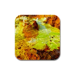 Lake Dallol In Danakil Depression Ethiopia Rubber Square Coaster (4 Pack) by danenraven