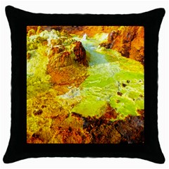 Lake Dallol In Danakil Depression Ethiopia Throw Pillow Case (black) by danenraven